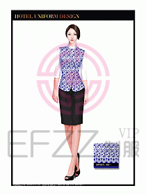 酒店中餐服務員制服設計1496