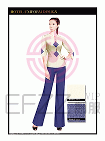 酒店中餐服務員制服設計1519
