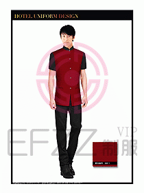 酒店中餐服務員制服設計1540