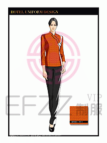 酒店中餐服務員制服設計1604