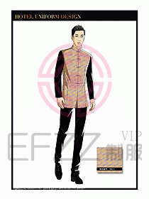 酒店中餐服務員制服設計1612
