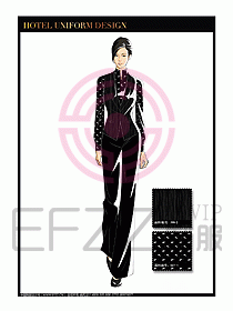 酒店制服西餐咨客服裝設計454