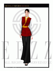 酒店中餐服務員制服設計1659