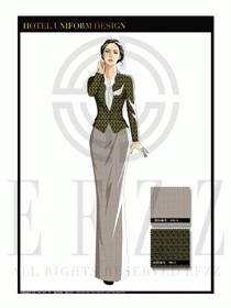 酒店中餐廳迎賓制服設計圖705