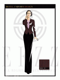 酒店中餐廳迎賓制服設(shè)計圖706