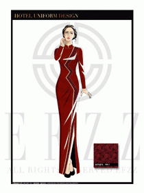 酒店中餐廳迎賓制服設計圖710