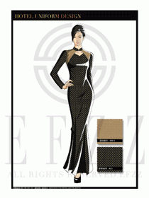 酒店中餐廳迎賓制服設計圖713