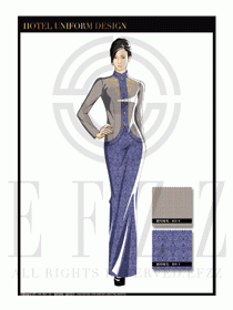 酒店中餐廳迎賓制服設計圖717