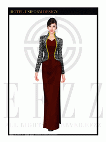 酒店中餐廳迎賓制服設計圖729