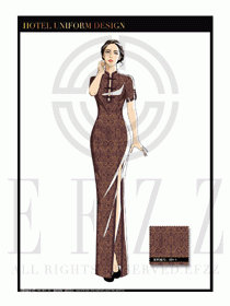 酒店中餐廳迎賓制服設計圖735