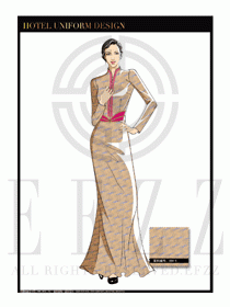 酒店中餐廳迎賓制服設(shè)計(jì)圖731