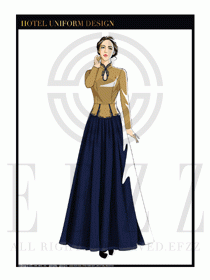 酒店中餐廳迎賓制服設計圖742