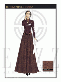 酒店中餐廳迎賓制服設計圖744