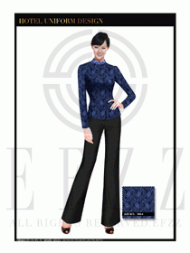 酒店中餐服務員制服設計1673