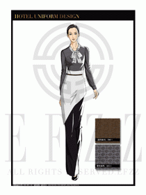 酒店西餐服務員制服設計1099