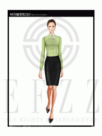 女時尚職業裝長袖襯衫設計圖167