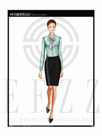 女時尚職業裝長袖襯衫設計圖171
