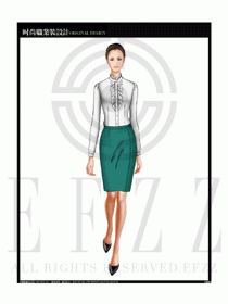 女時尚職業裝長袖襯衫設計圖170