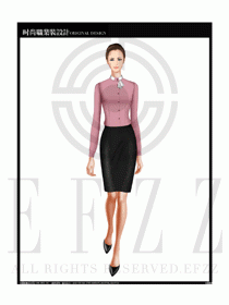 女時尚職業裝長袖襯衫設計圖168