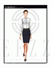 女時尚職業裝長袖襯衫設計圖185