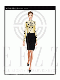 女時尚職業裝長袖襯衫設計圖151