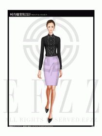 女時尚職業(yè)裝長袖襯衫設計圖160