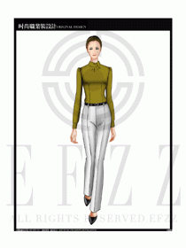 女時尚職業裝長袖襯衫設計圖182