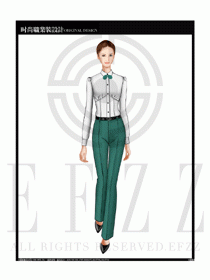 女時尚職業裝長袖襯衫設計圖180