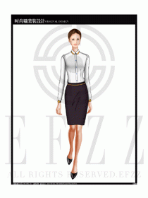女時尚職業(yè)裝長袖襯衫設計圖186