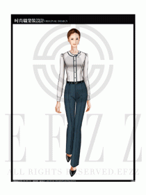 女時尚職業裝長袖襯衫設計圖187