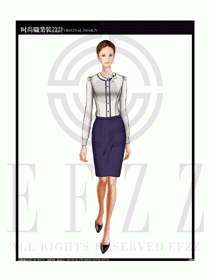 女時尚職業裝長袖襯衫設計圖188