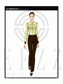 女時尚職業裝長袖襯衫設計圖191