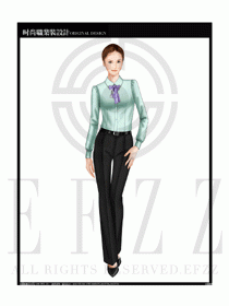 女時尚職業(yè)裝長袖襯衫設(shè)計圖195