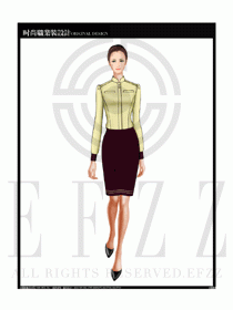 女時尚職業裝長袖襯衫設計圖193