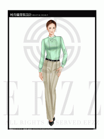 女時尚職業裝長袖襯衫設計圖201