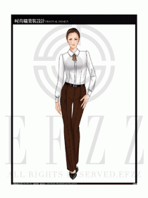 女時尚職業裝長袖襯衫設計圖199