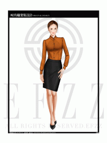 女時尚職業裝長袖襯衫設計圖204