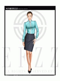 女時尚職業裝長袖襯衫設計圖207