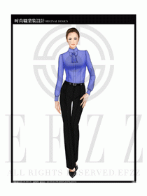 女時尚職業裝長袖襯衫設計圖213