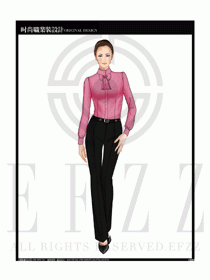 女時尚職業裝長袖襯衫設計圖215
