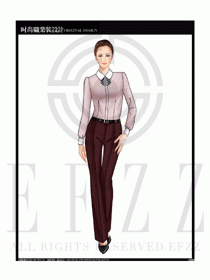 女時尚職業裝長袖襯衫設計圖221