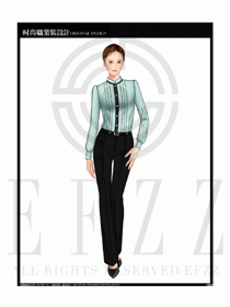 女時尚職業(yè)裝長袖襯衫設(shè)計(jì)圖224