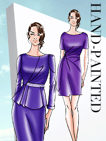 手繪職場OL通勤裝