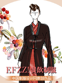 時尚中式餐飲服務員制服設計圖