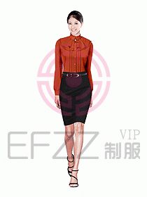 女職業裝長袖襯衫設計圖133