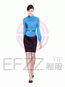 女職業裝長袖襯衫設計圖143