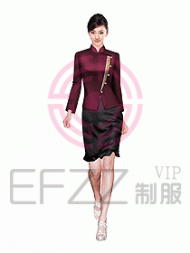 中餐服務員服裝設計效果圖1036