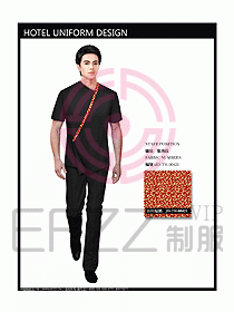 中餐服務員服裝設計效果圖1065