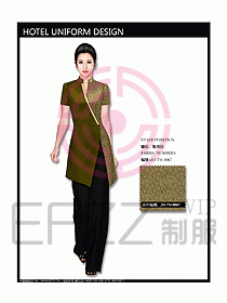 中餐服務員服裝設計效果圖1085