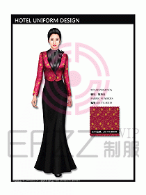 西餐咨客服裝設計效果圖305